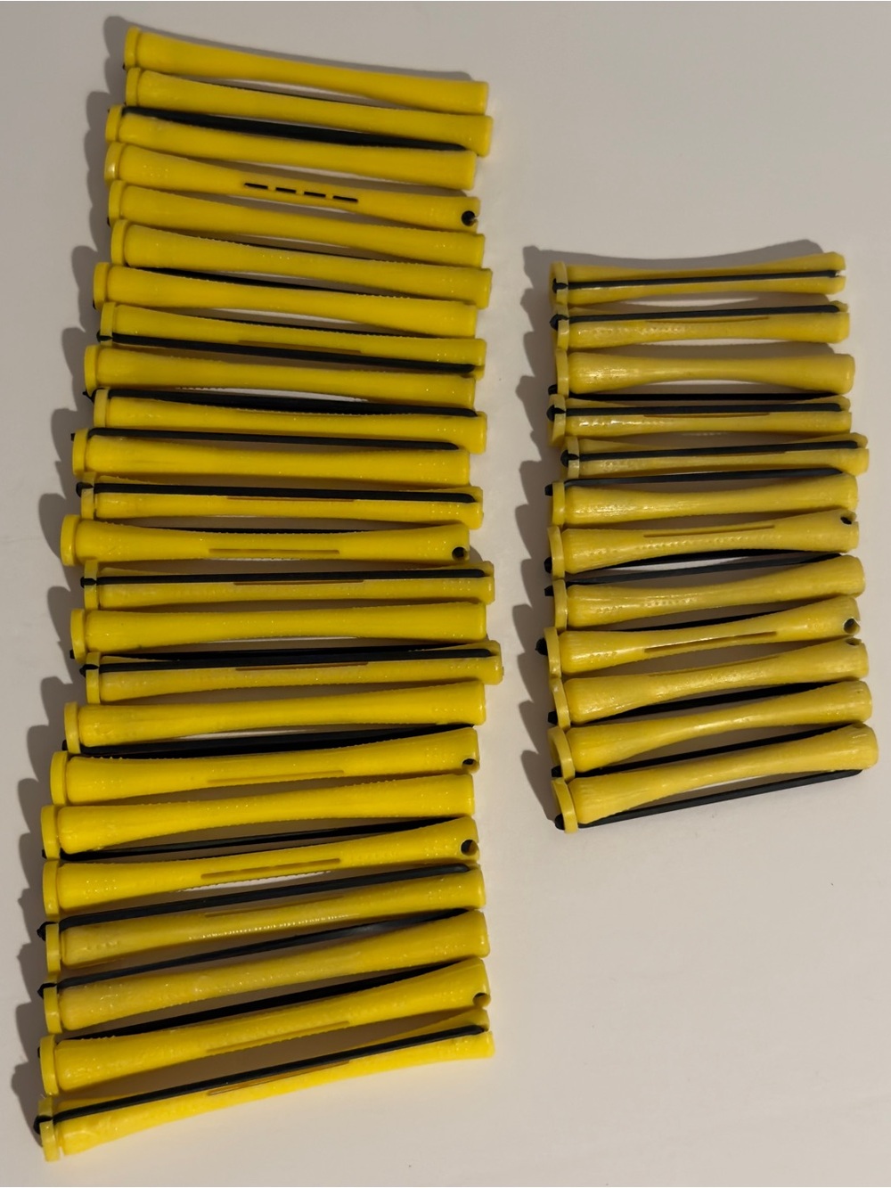 Yellow Color Hair Perm Rods 36 Pieces 3 1/4" 2 1/2" Cold Wave Rod With Lid